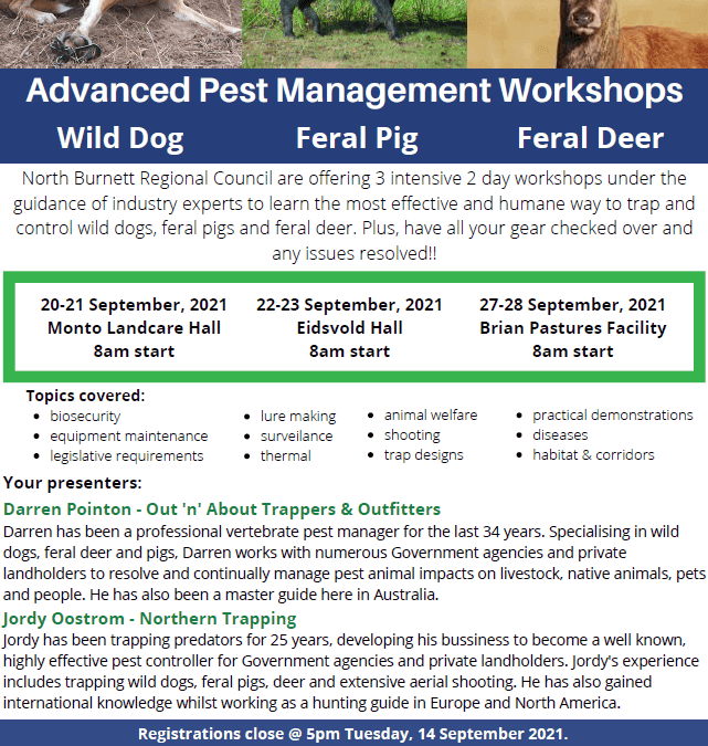 Advanced Pest Management Workshops – Wild Dog Feral Pig & Feral Deer