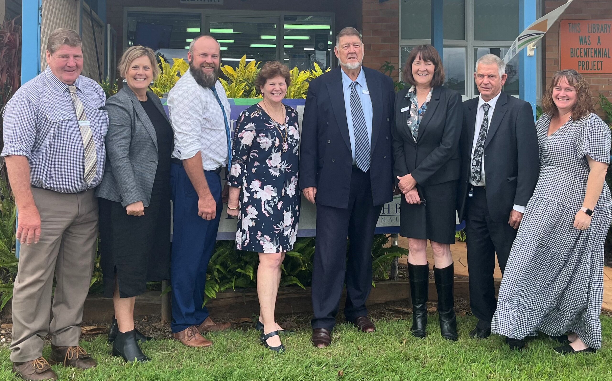 North Burnett Regional Councillors pictured with new Chief Executive Officer, Margot Stork out front of the Biggenden Council Chambers on Wednesday, 25 May 2022.