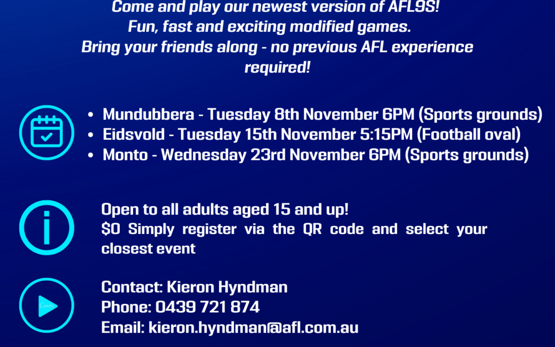 North Burnett AFL9S Come and Try – Monto