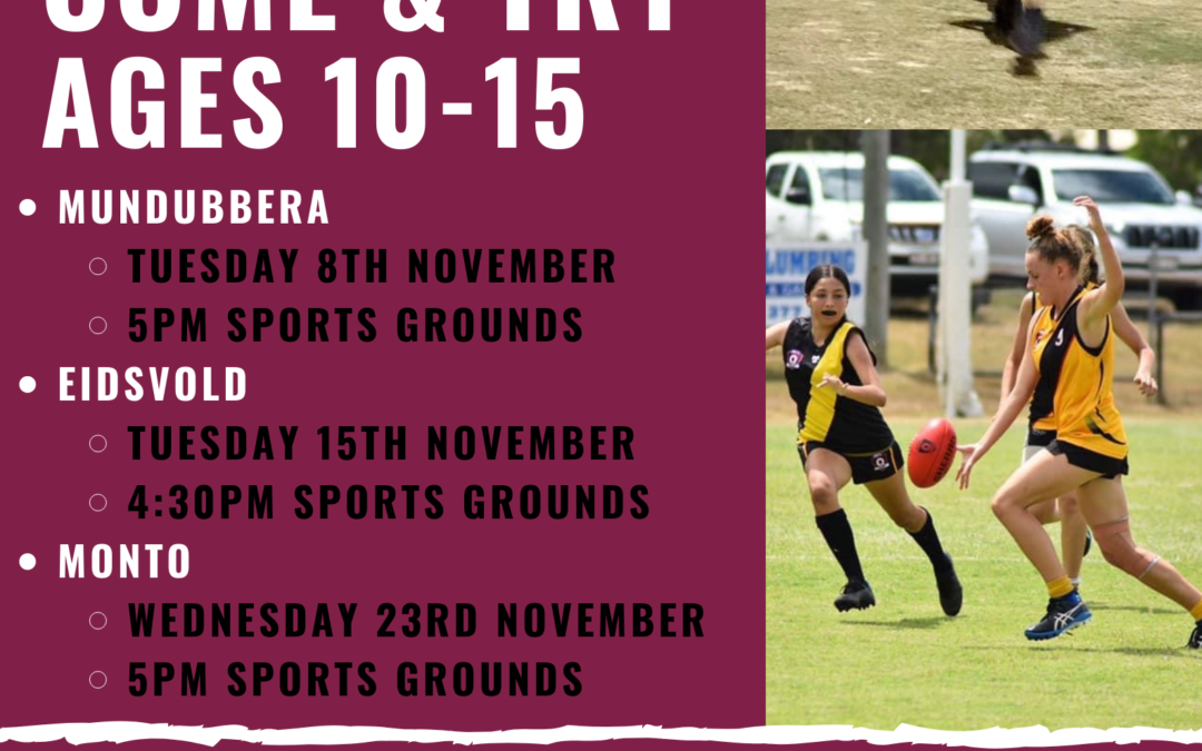 AFL Come and Try Ages 10-15 – Eidsvold