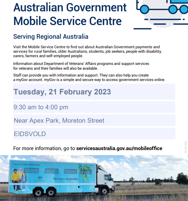 Australian Government Mobile Service Centre – Eidsvold