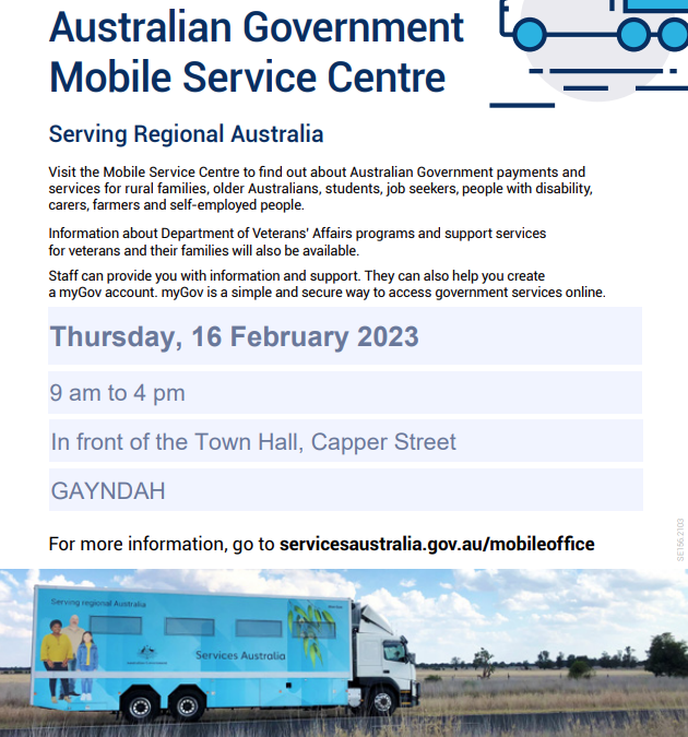 Australian Government Mobile Service Centre – Gayndah