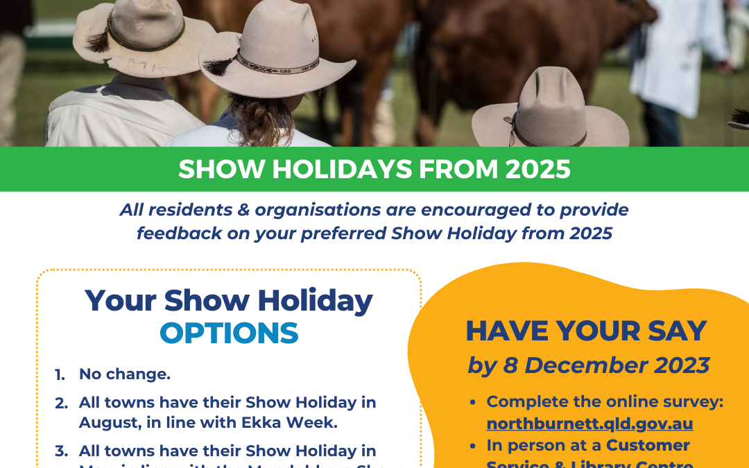 North Burnett Show Holidays – Community Consultation