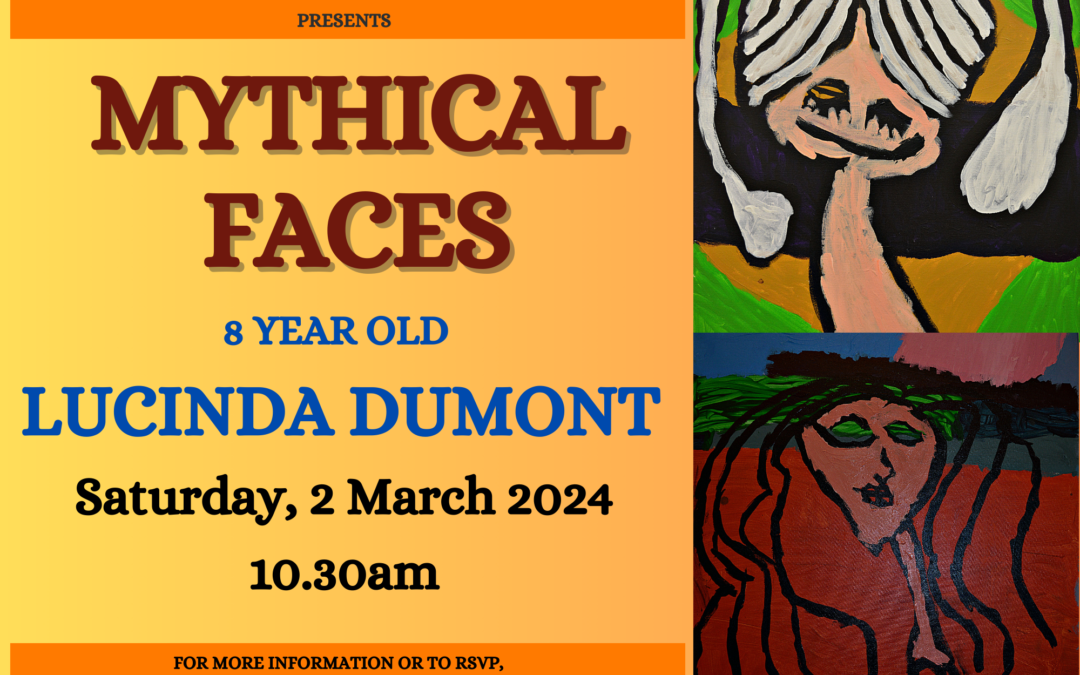Extraordinary 8-year-old Artist Lucinda Dumont Unveils “Mythical Faces” Exhibition
